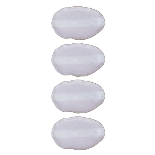 Hello Honey® 7.75" Cream Stoneware Organic Shaped Plate, 4ct.